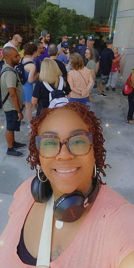 Ta-Tanisha Pierre on a street in Philadelphia.